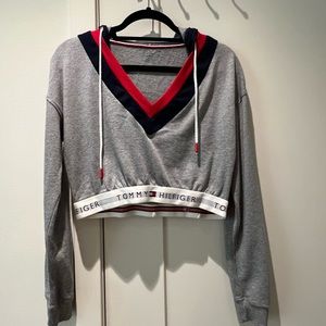 Cropped Tommy Hilfiger Varsity Grey Hoodie